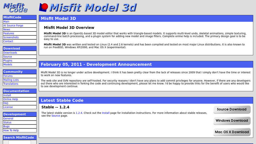 Misfit Model 3D Landing Page