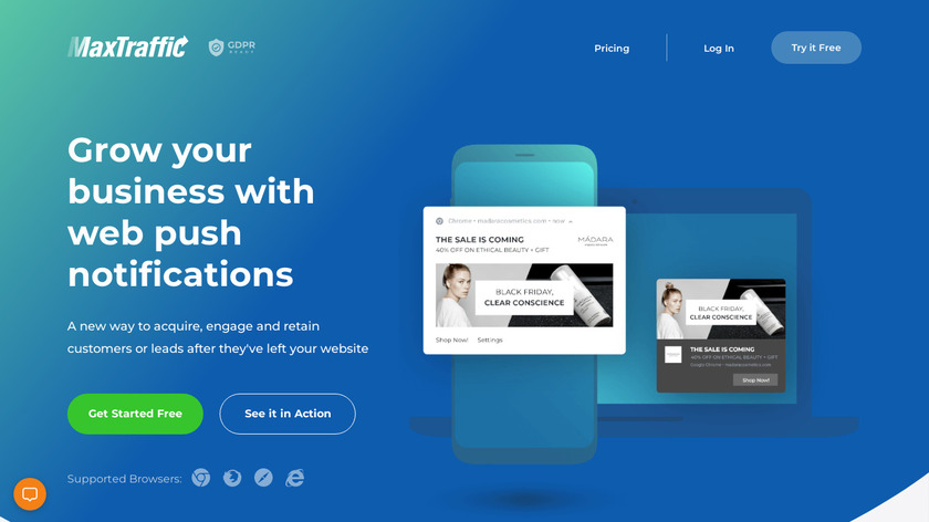 MaxTraffic Landing Page