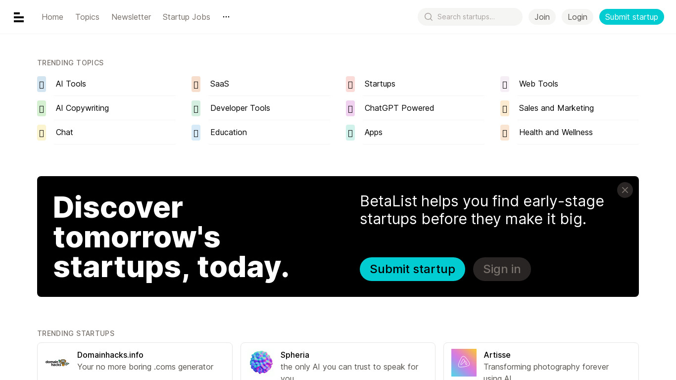 BetaList Landing page