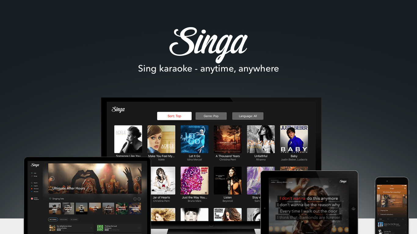 Singa Landing page