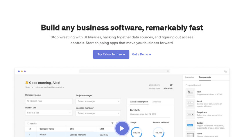 Retool Landing Page