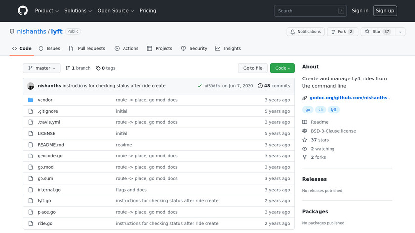 Lyft CLI Landing Page