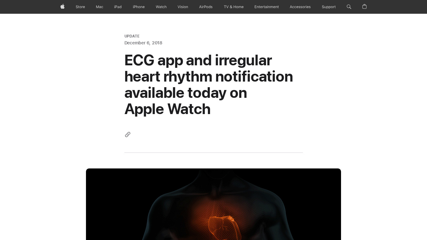 ECG for Apple Watch Landing page