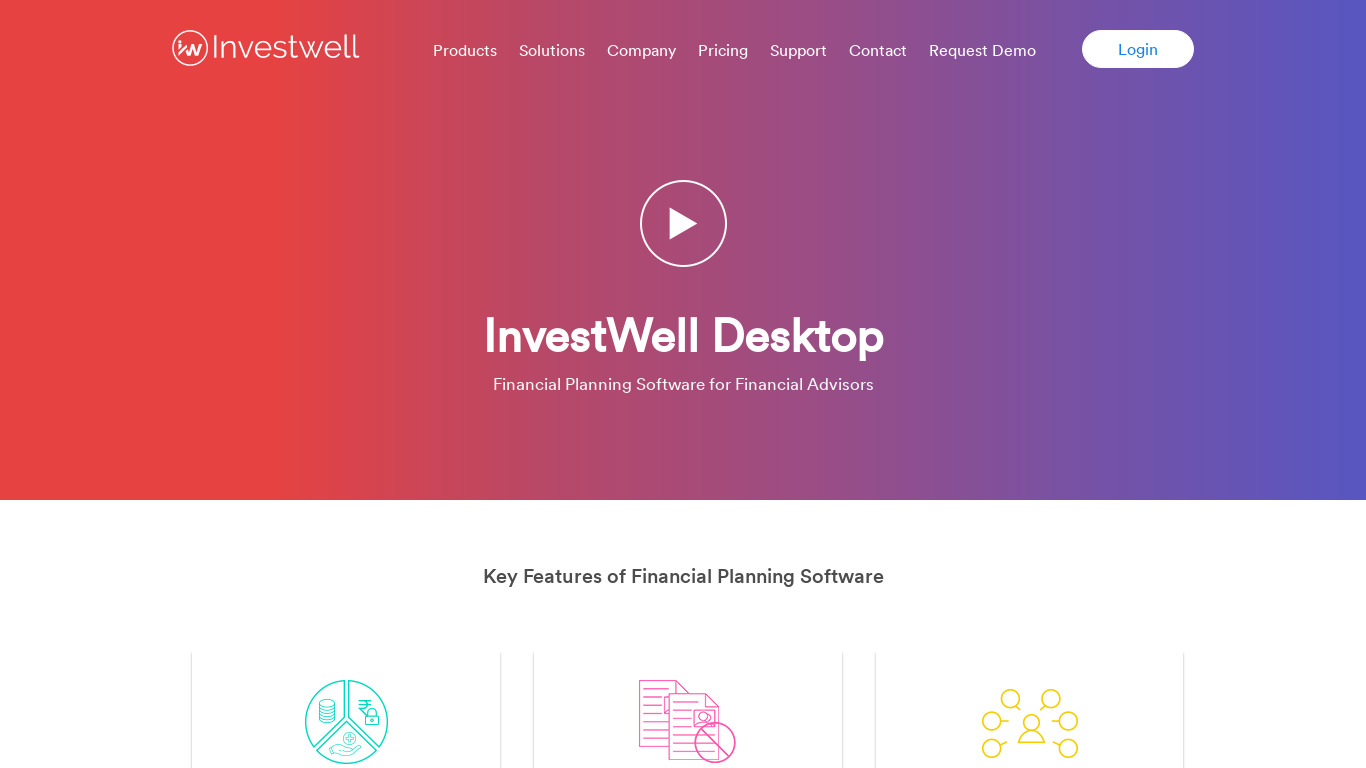 InvestWell Software Landing page
