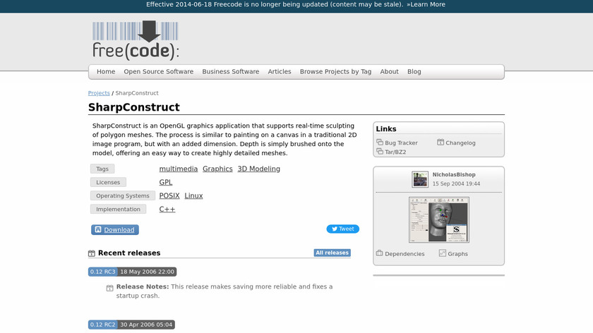 sourceforge.net Sharp Construct Landing Page