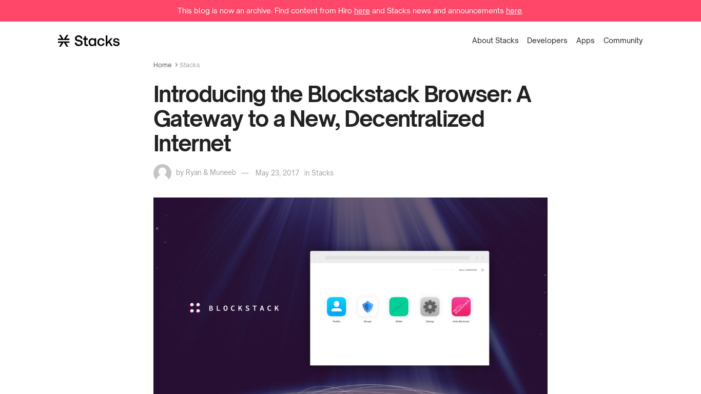 Blockstack Browser Landing page