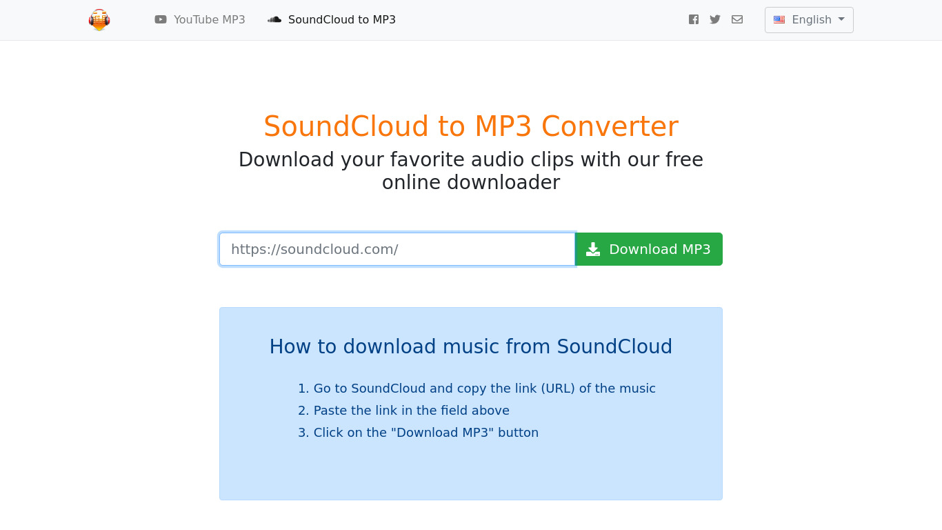 dlnowsoft.com SoundCloud MP3 Landing page