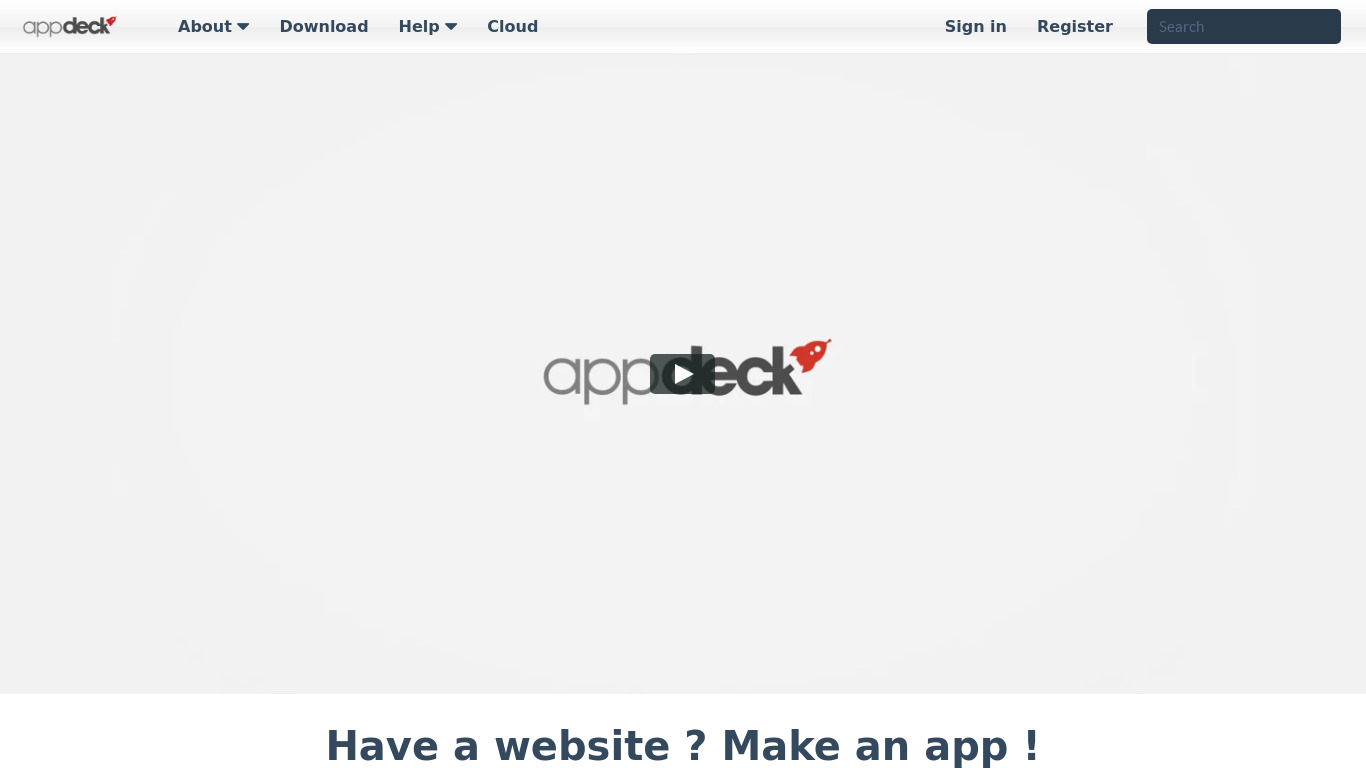 appdeck Landing page