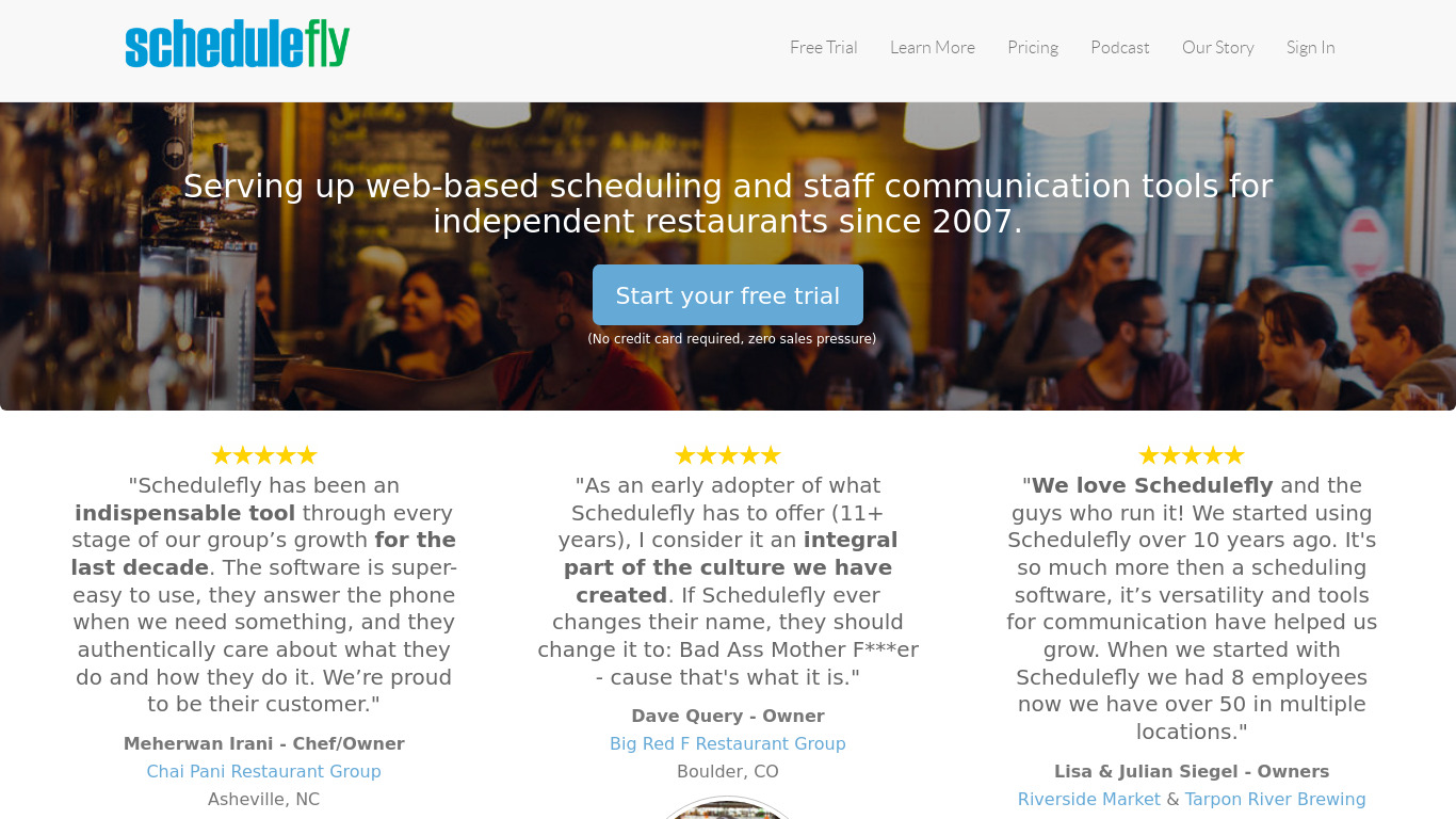 Schedulefly Landing page