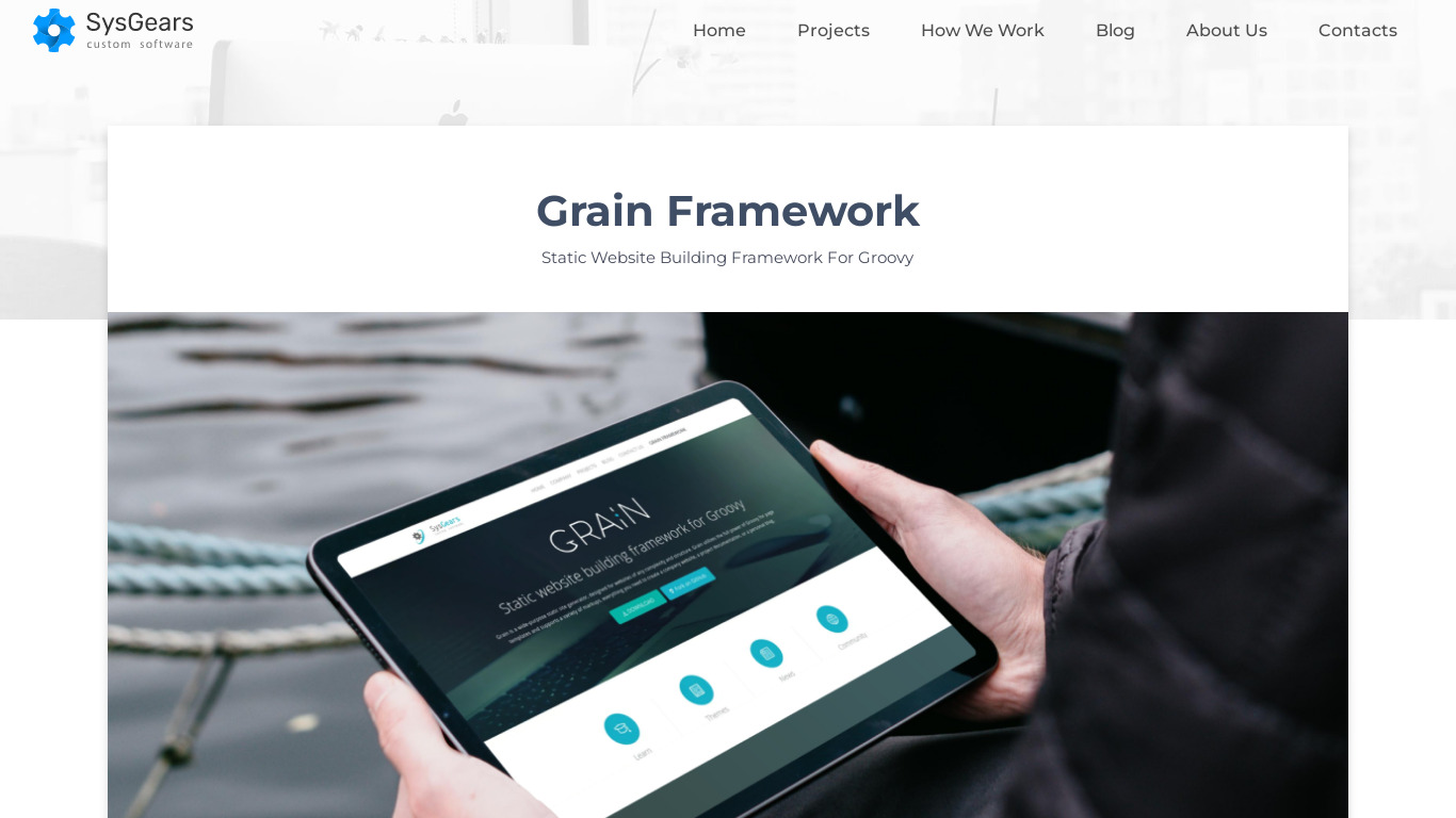 SysGears Grain Framework Landing page