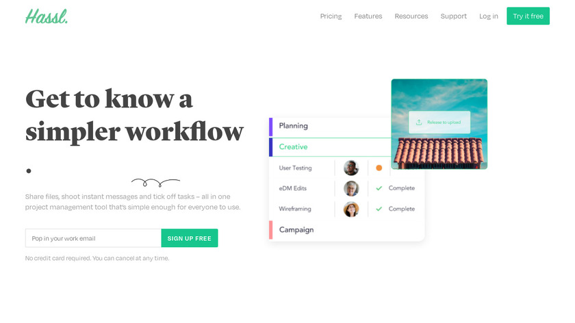 Hassl Landing Page