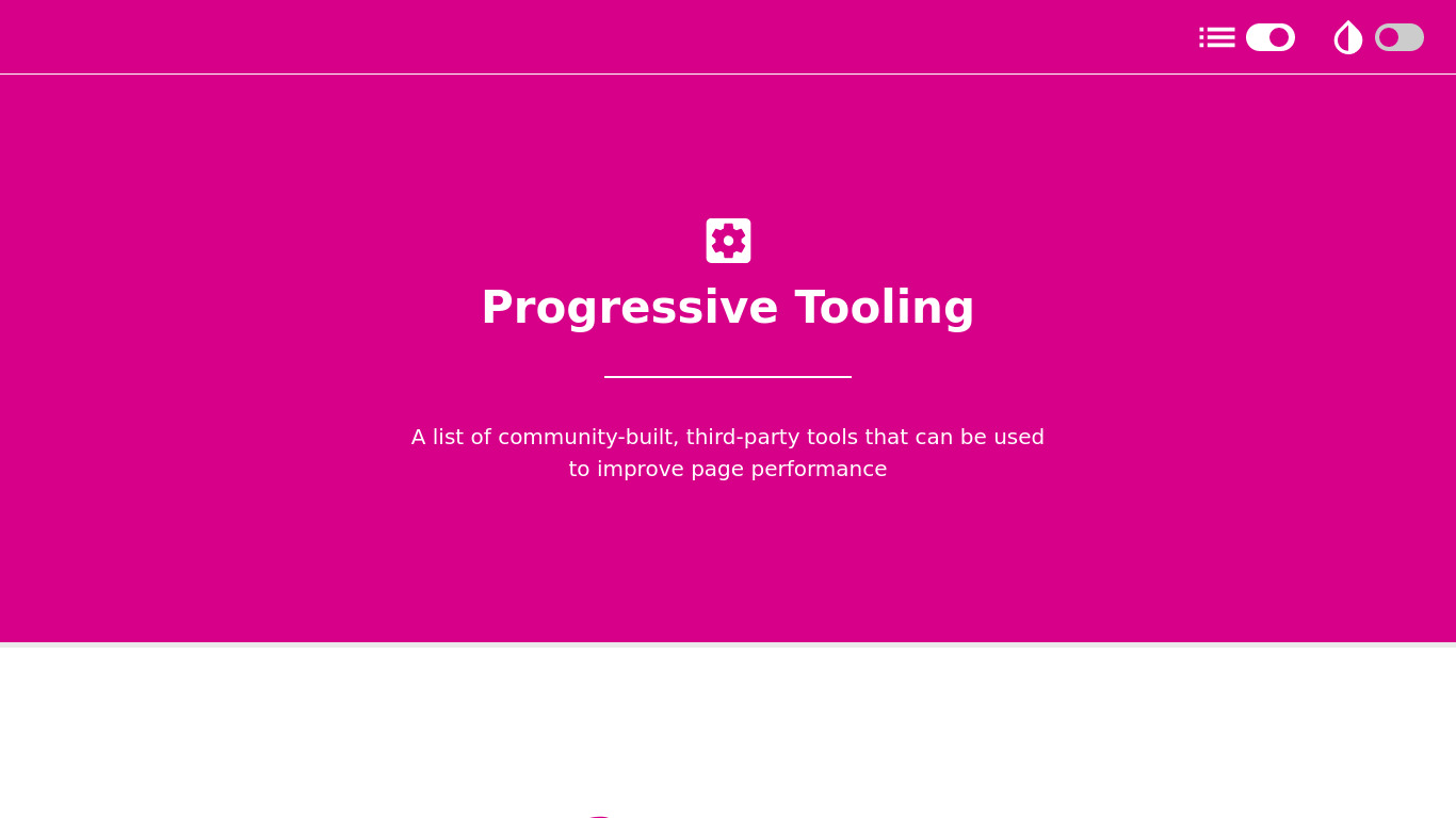 Progressive Tooling Landing page