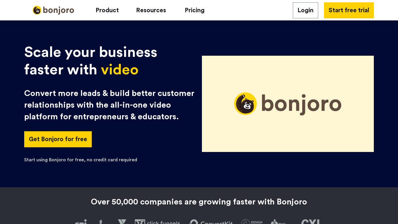 Bonjoro Landing page