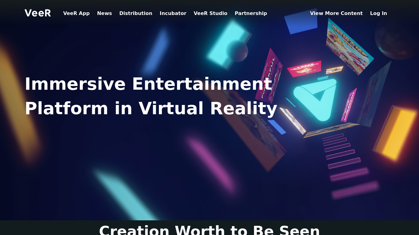 VeeR VR Landing page