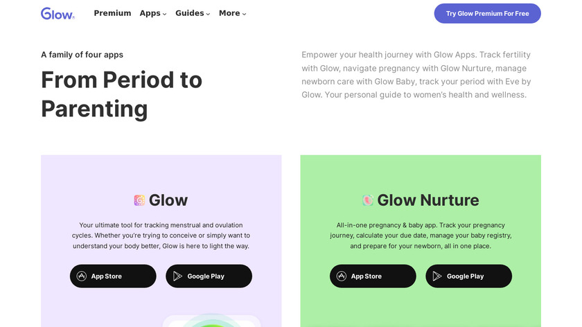 Eve by Glow Landing Page
