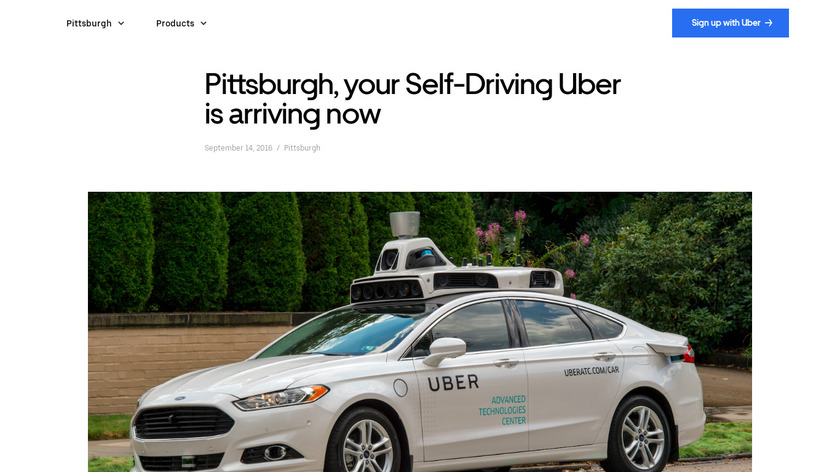 Self-Driving Uber Landing Page