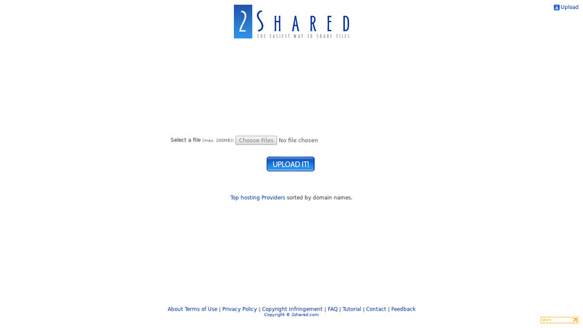 2Shared Landing Page