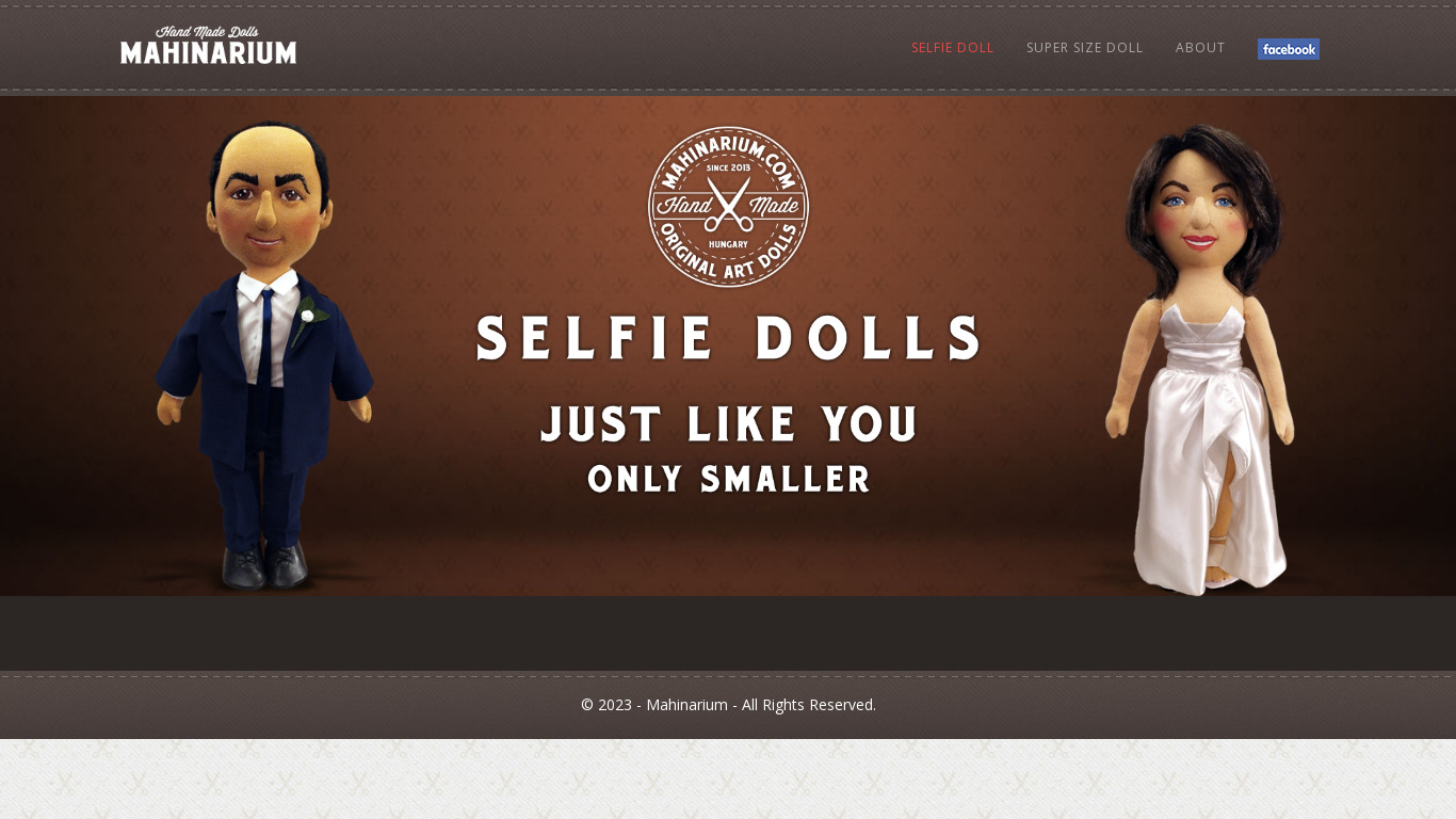 Mahinarium Selfie Dolls Landing page