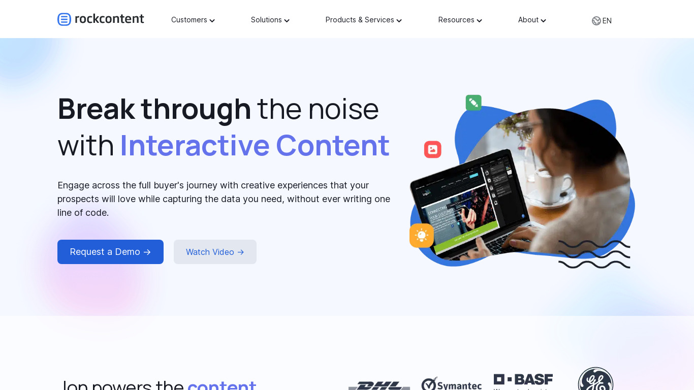 Ion by Rock Content Landing page