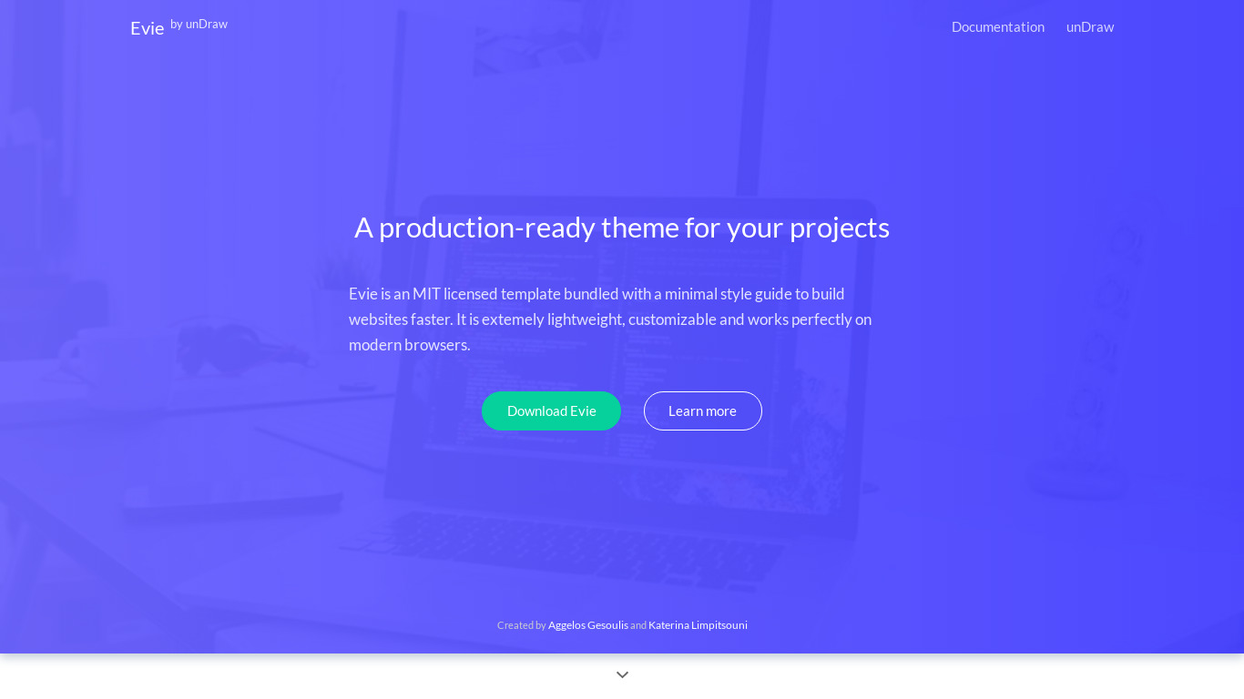 Evie by unDraw Landing page