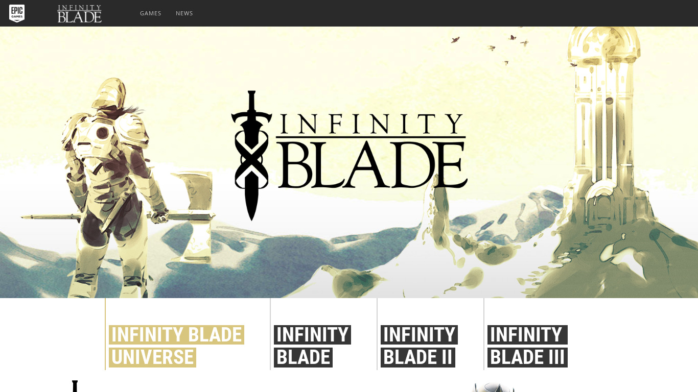 Infinity Blade Landing page