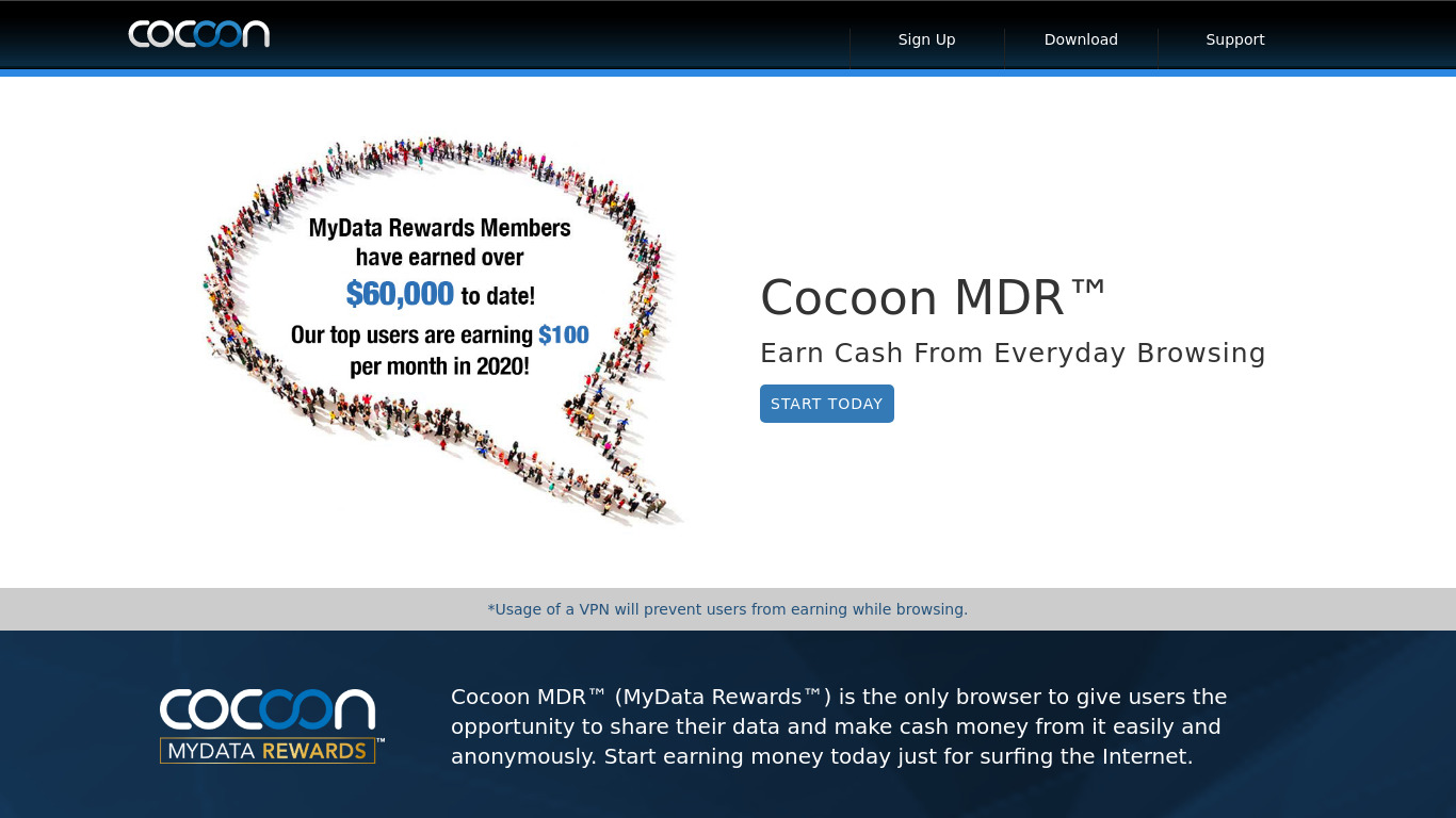 Cocoon MDR Landing page
