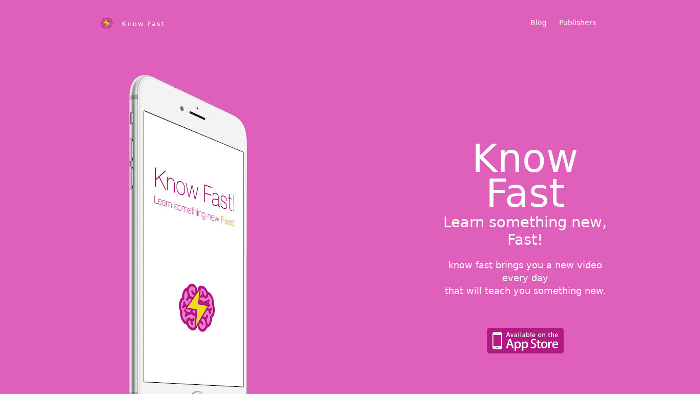 Know Fast Landing page