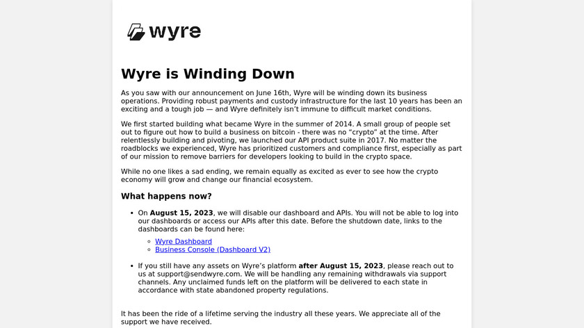 Wyre Landing Page