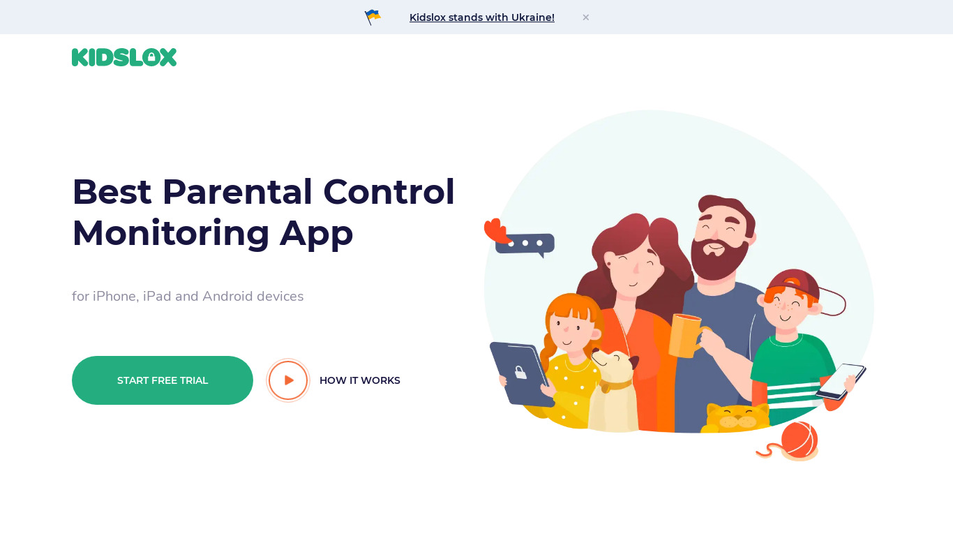 Kidslox Landing page