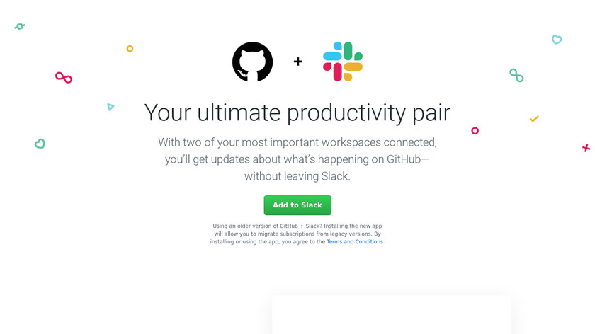 GitHub + Slack Integration Landing Page