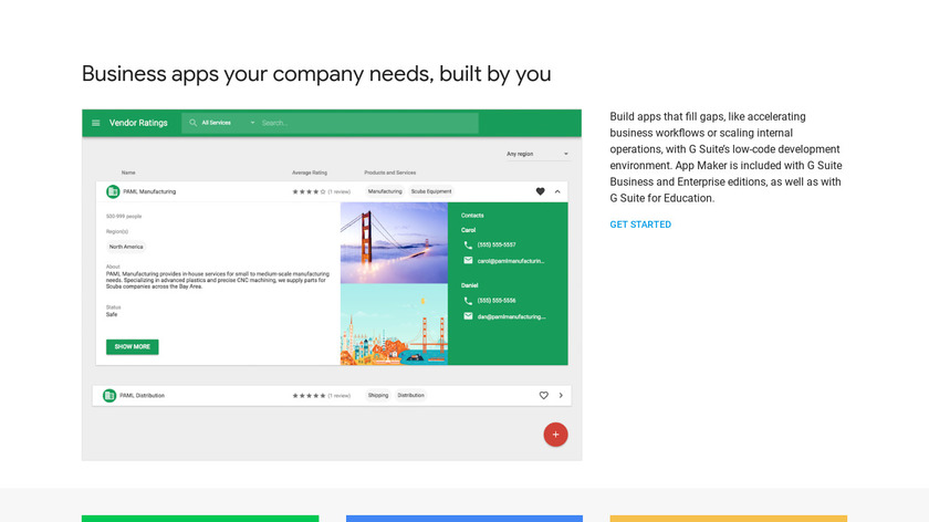 Google App Maker Landing Page