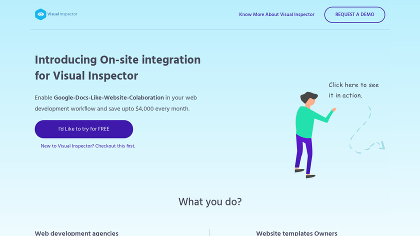 Visual Inspector On-site Landing Page