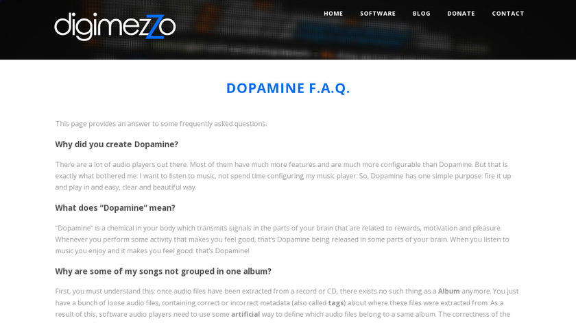 digimezzo.com Dopamine Landing Page