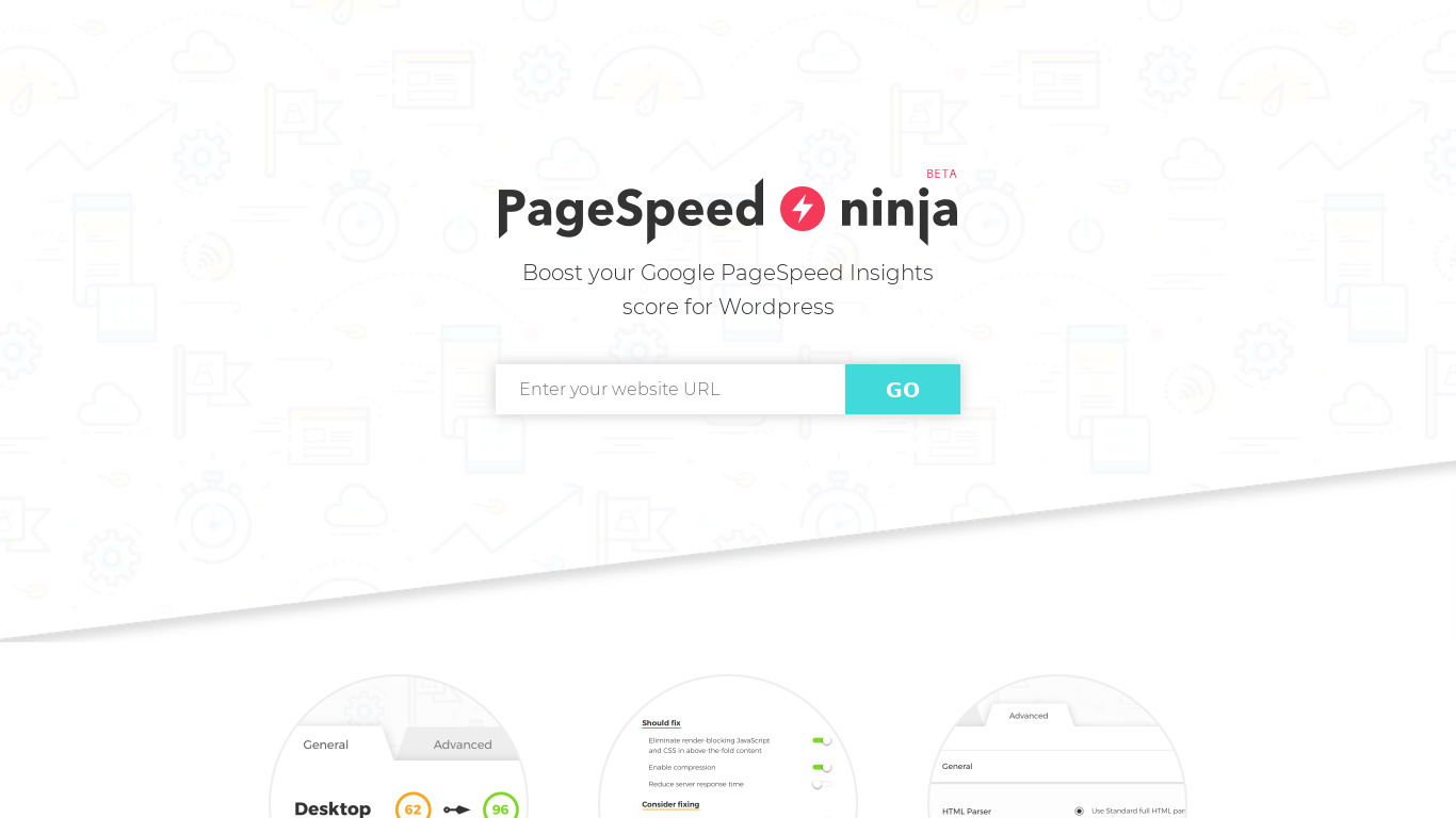 PageSpeed Ninja Landing page