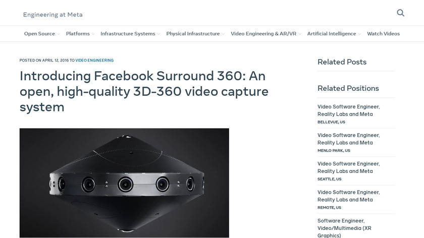 Facebook Surround 360 Landing Page
