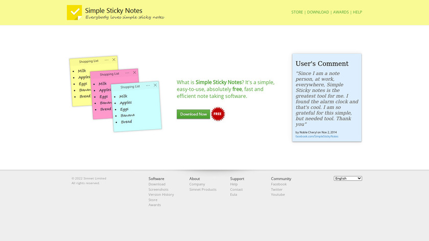Simple Sticky Notes Landing Page