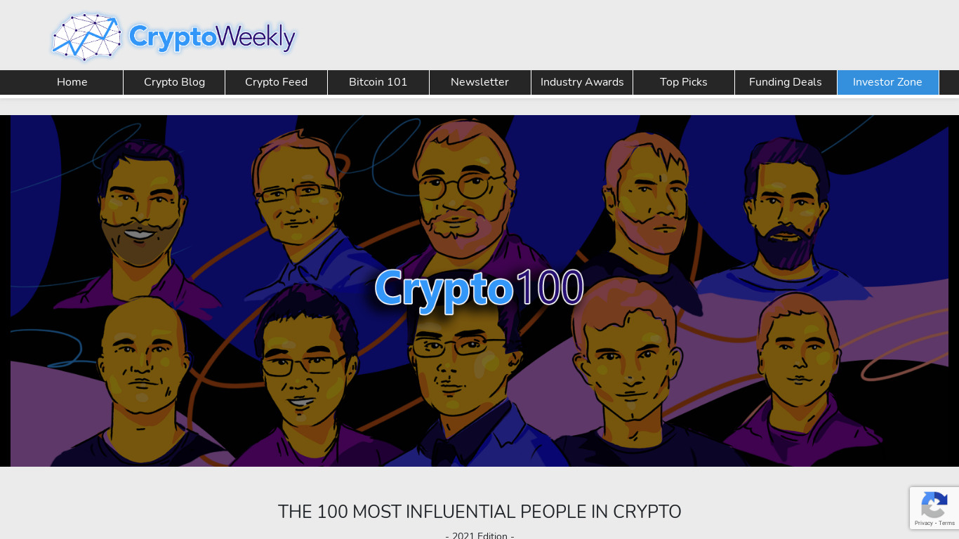 Crypto100 Landing page
