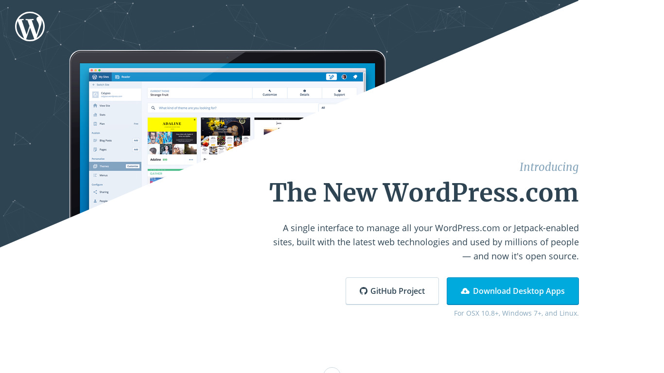 The New WordPress.com Landing page