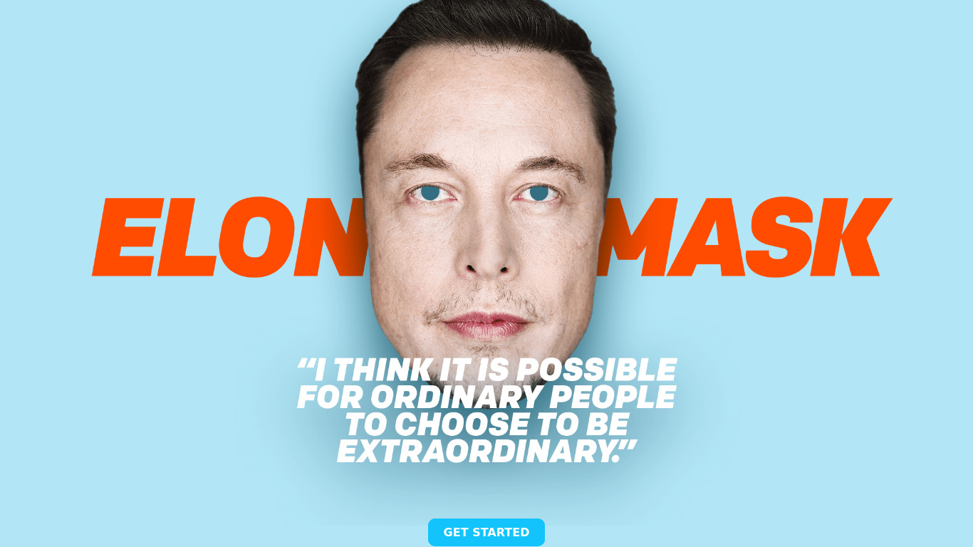 Elon Mask Landing page