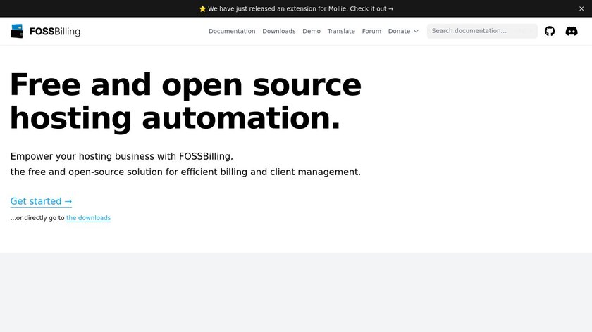 FOSSBilling Landing Page