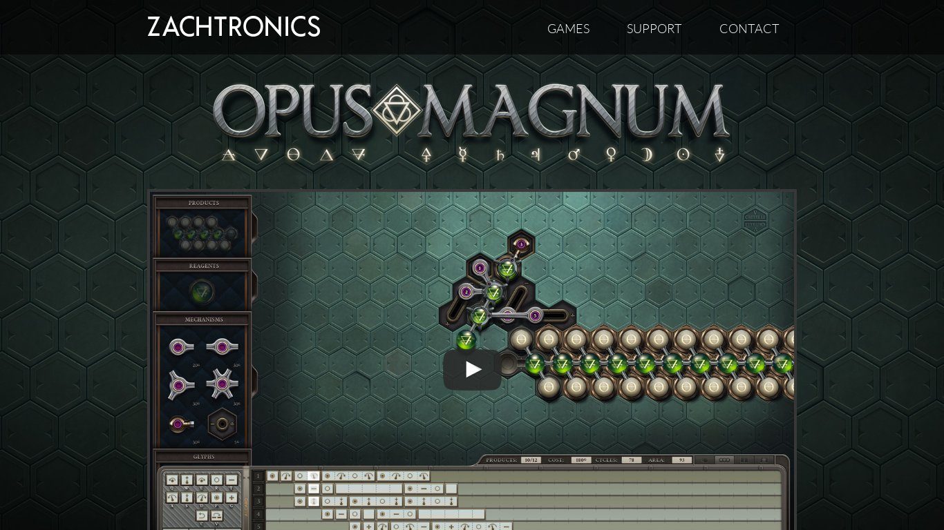 Opus Magnum Landing page