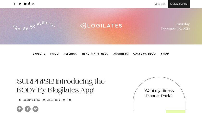 Body by Blogilates Landing Page