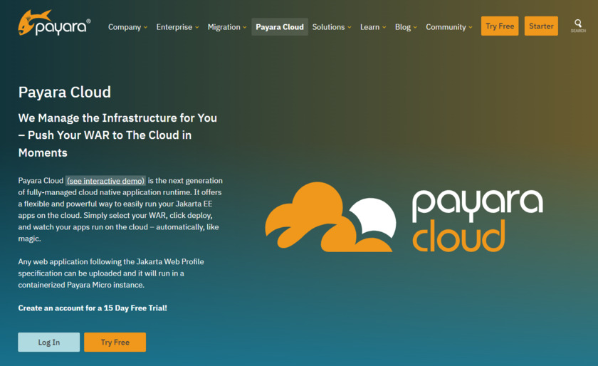Payara Cloud Landing Page