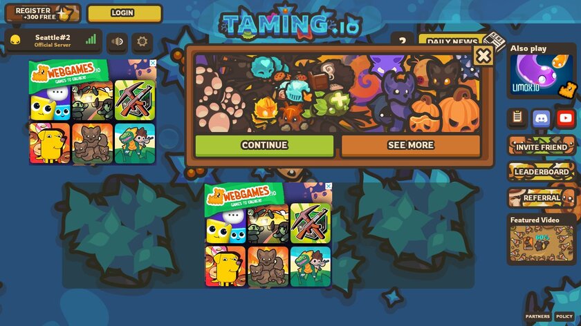 Taming.io Landing Page