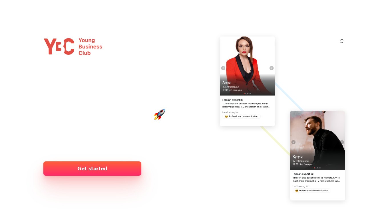 YBC Business Match Landing page