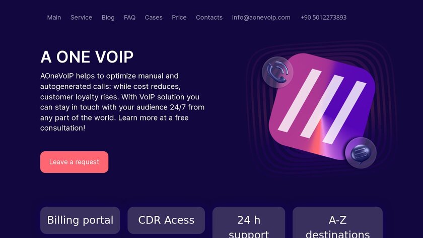 AOneVoIP Landing Page