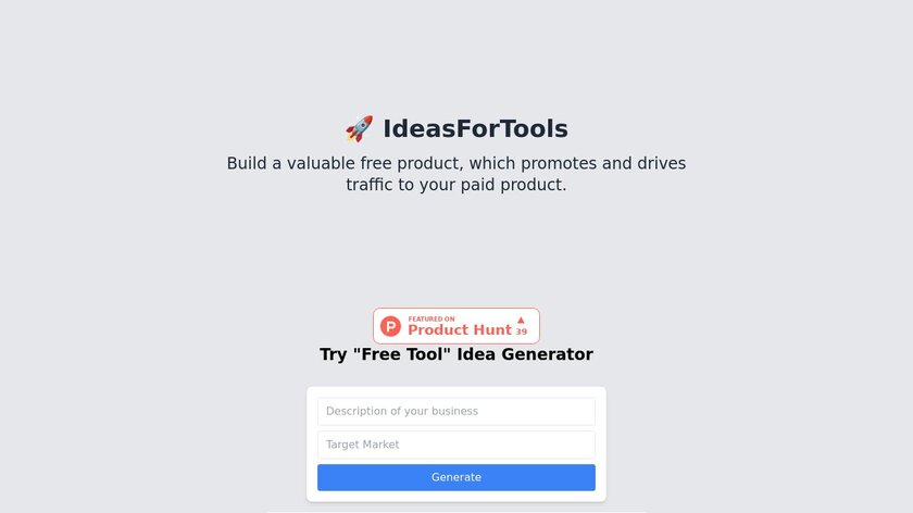 IdeasForTools Landing Page