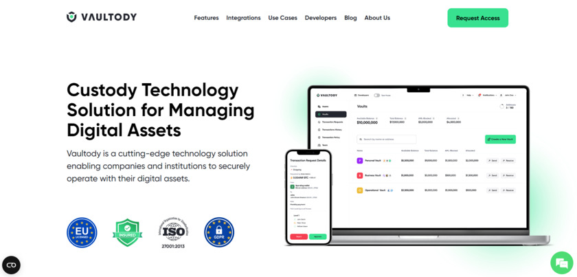 Vaultody Landing Page