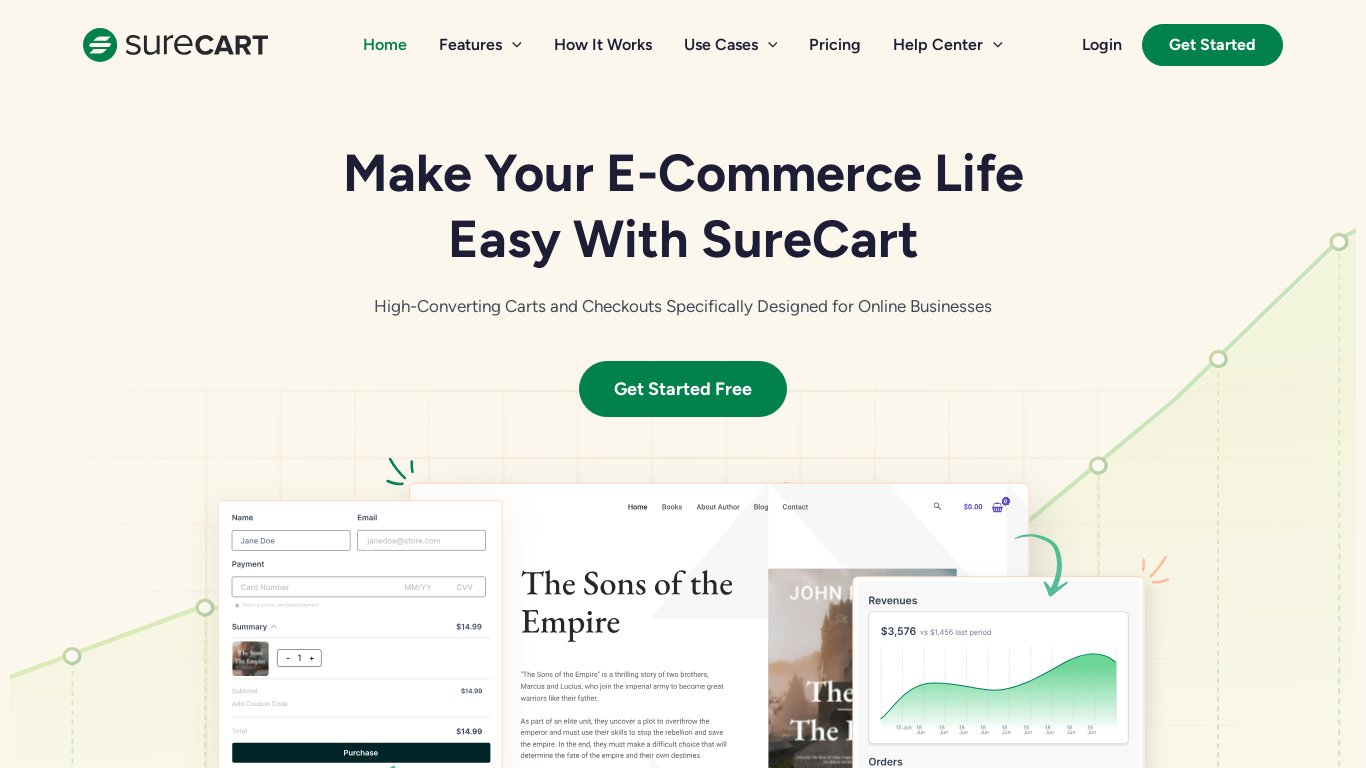 SureCart Landing page