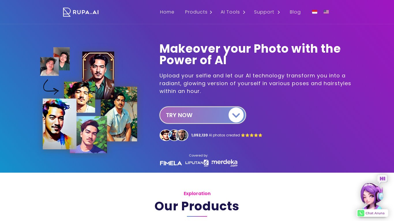 Rupa.AI Landing page